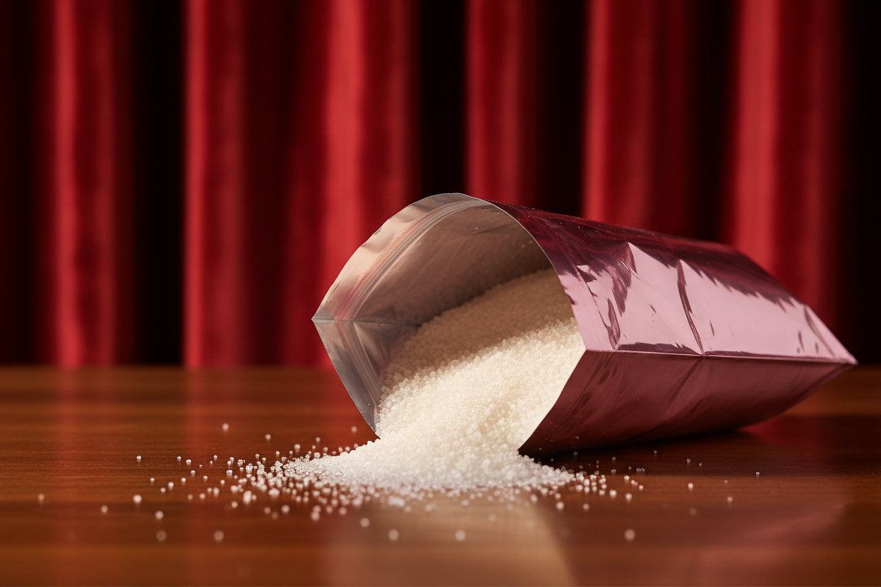 in a cozy background with red velvet curtain 